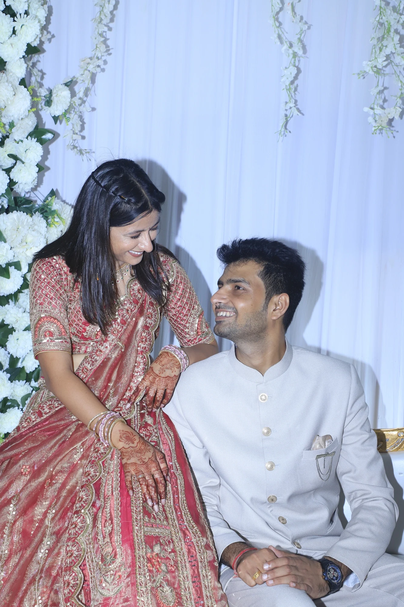Vijay Laxmi and Dileep celebrating together